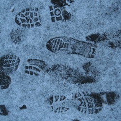 Sneaker Footprints following an Outdoor Fitness in Snow session
