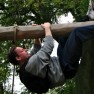 A fitness trainer demonstrates how he achieves weight loss success, by imitating Tarzan