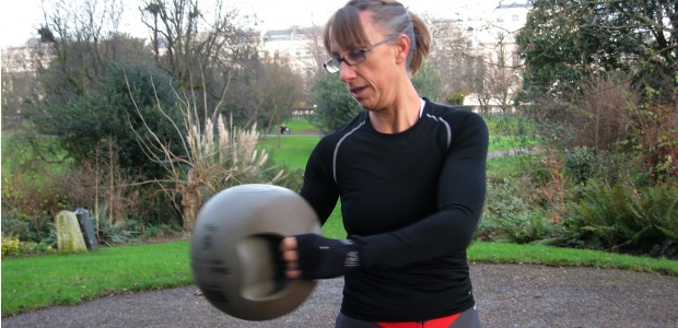 Core exercises with medicine ball