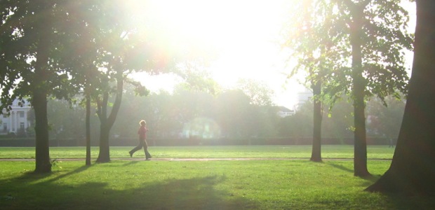 Exercise in the Winter, early morning runner