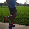 Exercise Gear for man running in wintry park
