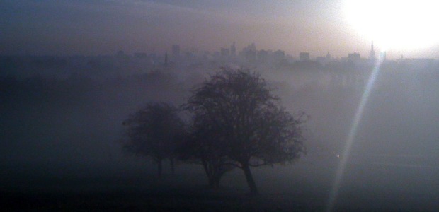 Working out outside, winter sunrise beats blues